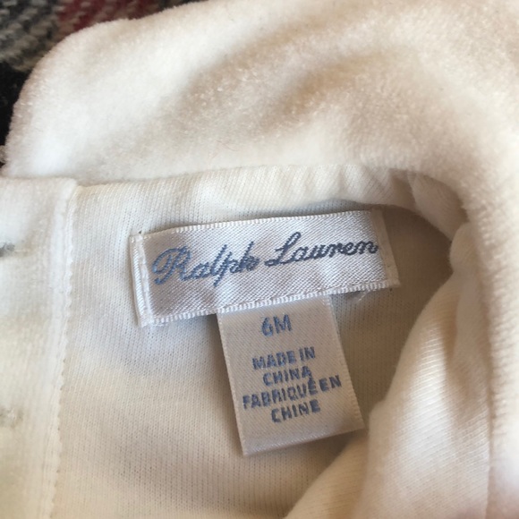 Ralph Lauren Holiday Velour Onesie Girls NWT Size 6 months - Picture 6 of 7